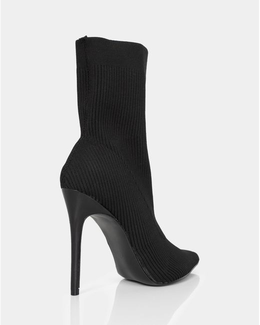 Public Desire Black Miraval Boots Wide E Fit