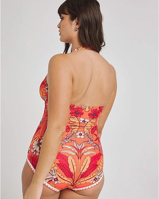 Figleaves Red Frida Halter Swimsuit Regular
