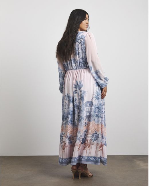 Joanna Hope White Printed Volume Maxi Dress