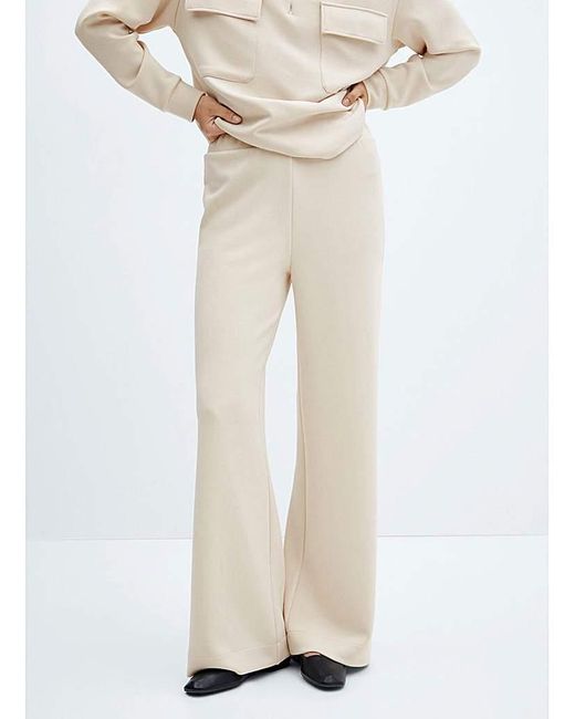 Mango White High Waisted Trousers