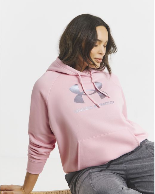 Under Armour Pink Rival Shimmer Hoodie