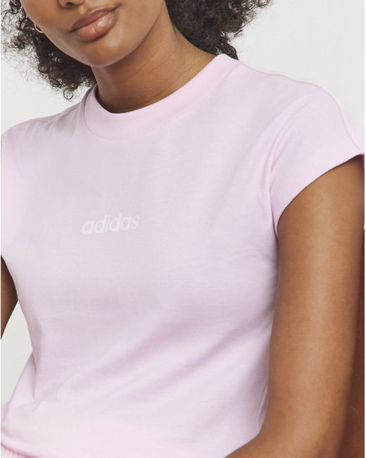 Adidas White Essentials Linear T-Shirt