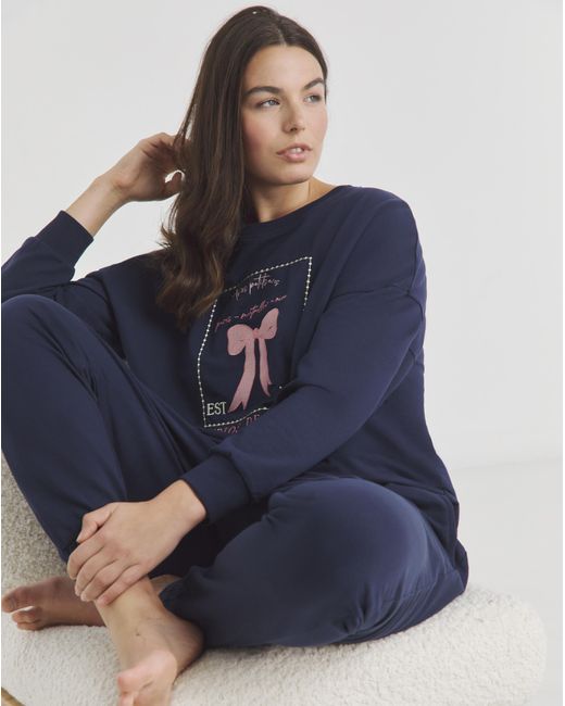 Simply Be Blue Sweatshirt Lounge Set