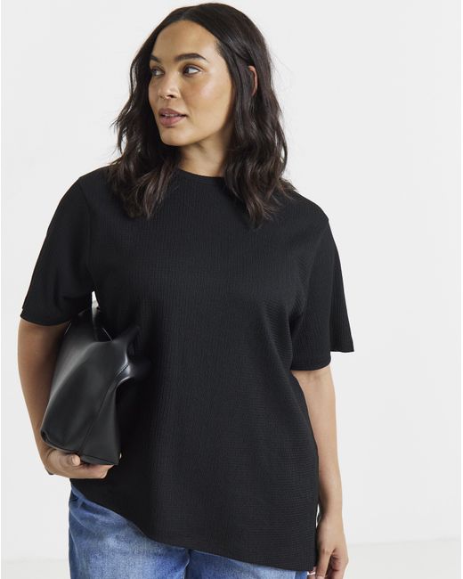 Simply Be Black Crew Text Ayshem Top