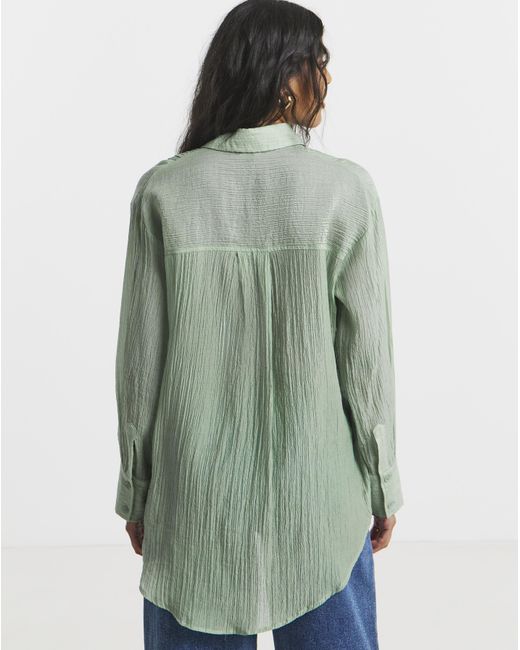 Simply Be Green Pintuck Tuxedo Shirt