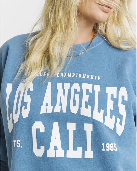 Simply Be Blue La Graphic Sweatshirt