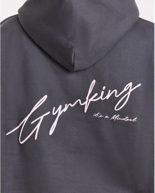 Gym King Blue Script Mindset Hoodie