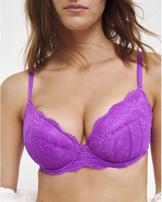 Ann Summers Purple Sexy Lace Plunge Bra