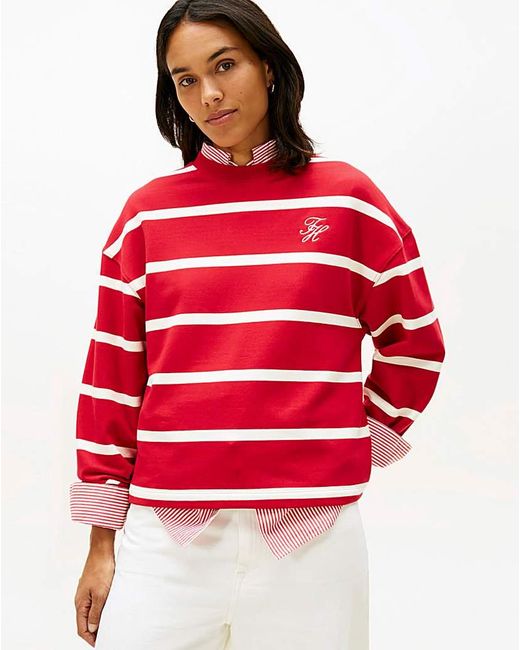 Tommy Hilfiger Red Script Terry Sweatshirt