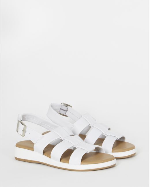 Heavenly Soles White Tubular Fisherman Sandal Ex Wide
