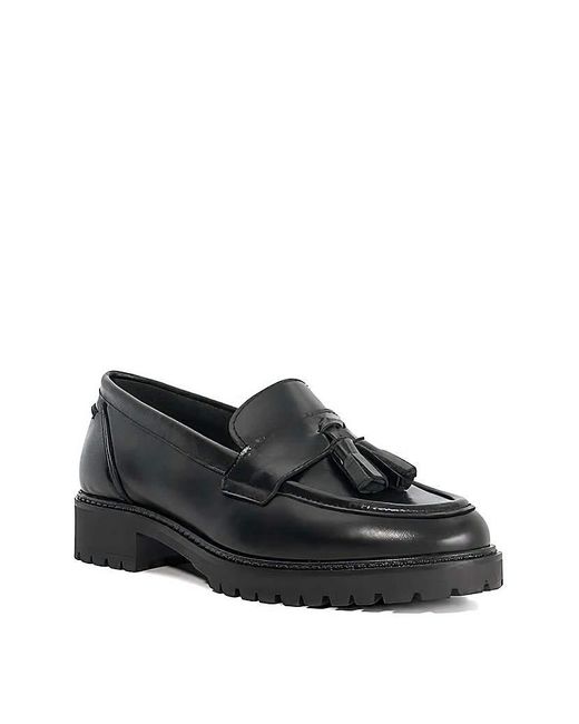 Dune Black Gracelyn Leather Loafers
