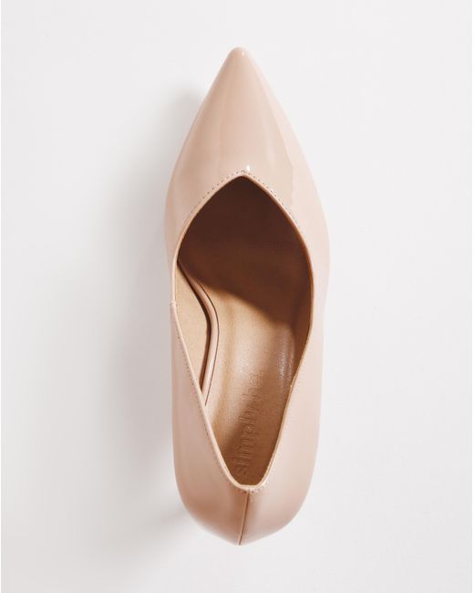 Simply Be Pink Sweetheart Cut Heeled Shoes Ex Wide