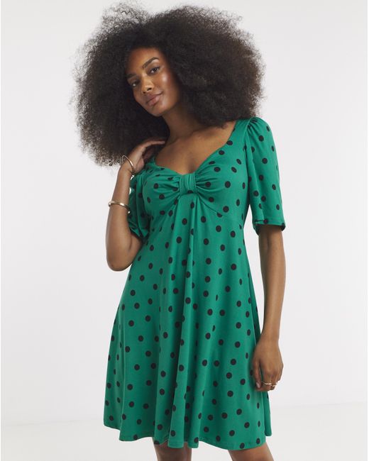 Simply Be Green Jersey Knot Front Skater Dress