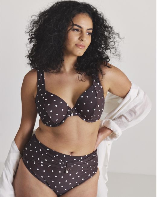 MAGISCULPT Gray High Waist Spot Print Bikini Bottoms