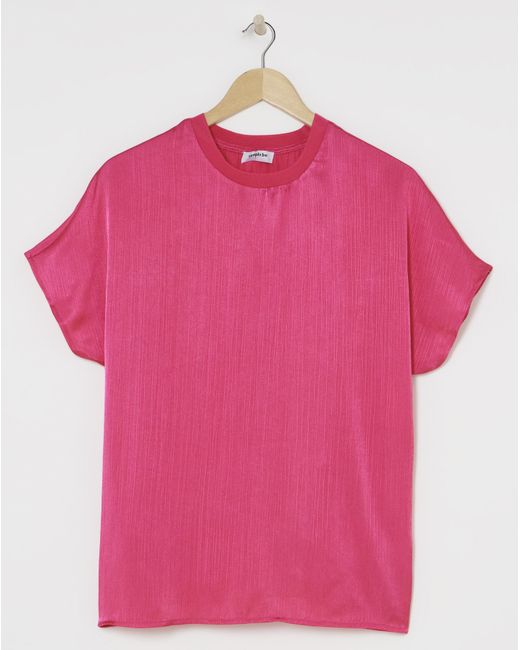Simply Be Pink Satin Boxy Top