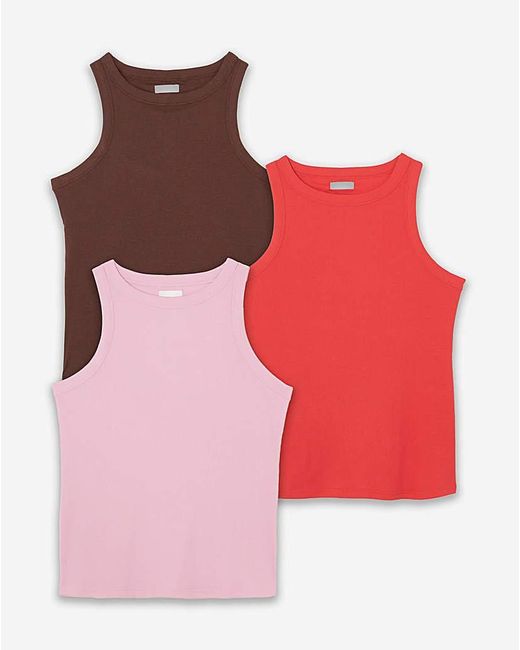 Simply Be Red 3 Pack High Neck Vests