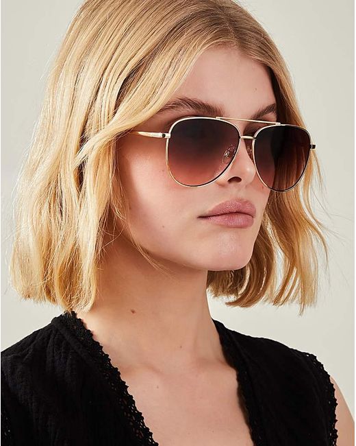Accessorize Natural Aviator Sunglasses