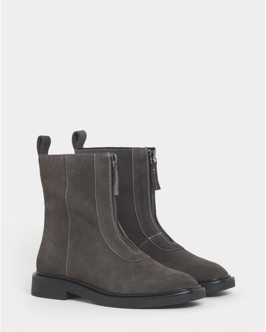 JD Williams Blue Zip Detail Ankle Boots Eee Fit