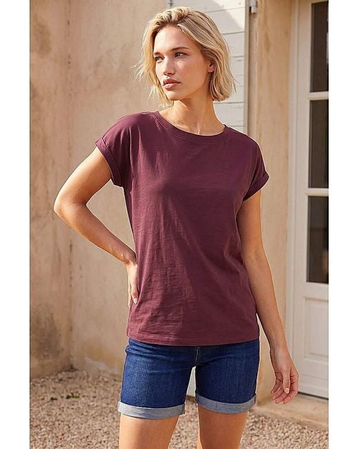 Roman Purple Roman Stretch Cotton Jersey T-Shirt