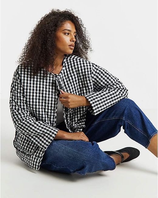 Simply Be Black Gingham Jacket
