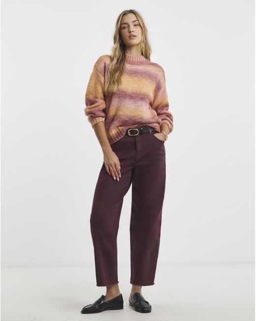 Native Youth Red Striped Fluff Jumper