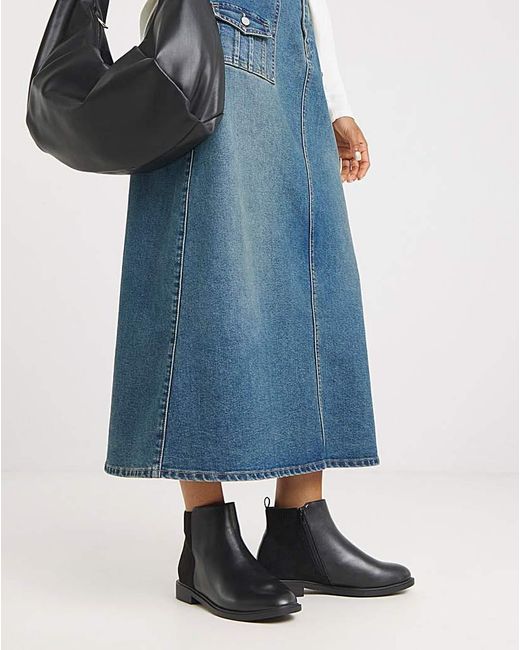 JD Williams Blue Classic Mixed Material Ankle Boot D