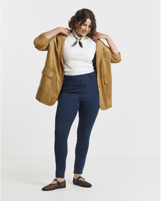 Simply Be Blue Skinny Pull On Jegging