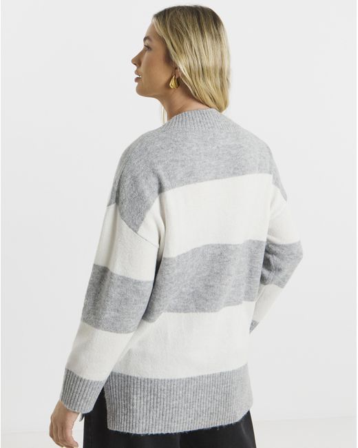 Simply Be Gray V-Neck Tunic