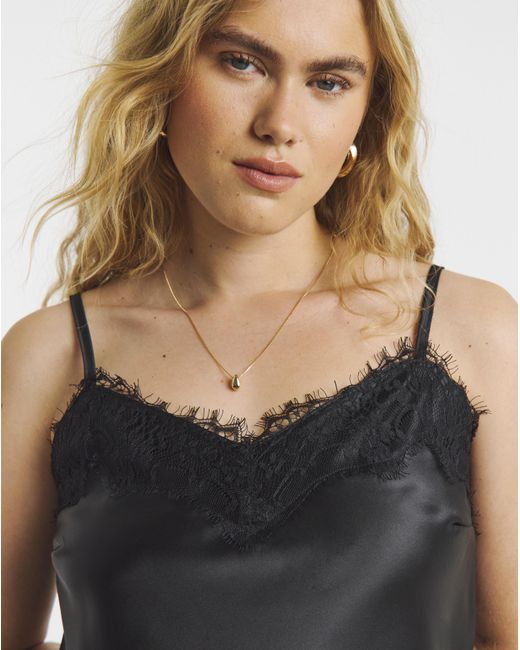 Simply Be Black Lace Trim Cami