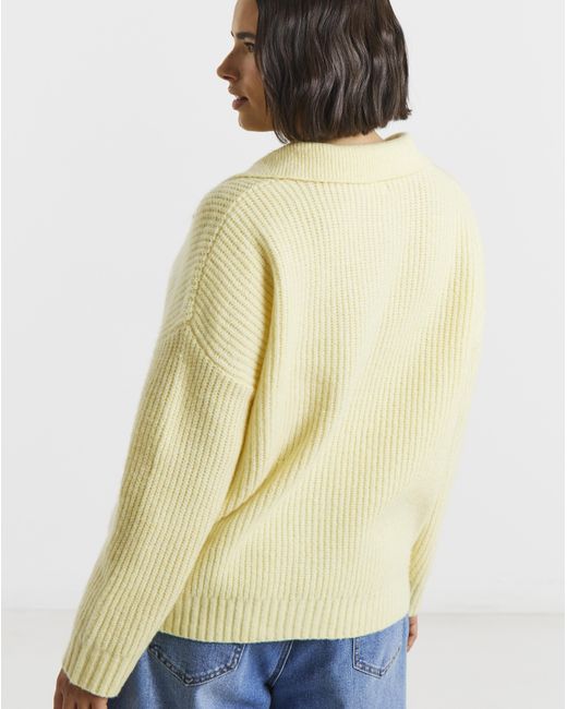 Simply Be Natural Collared Rib Jumper