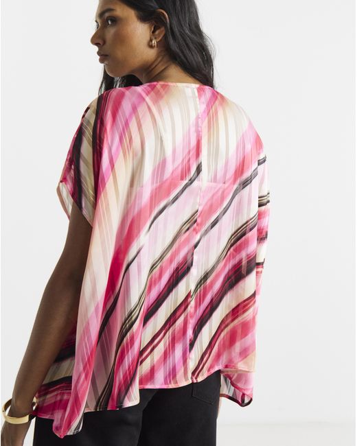 Joanna Hope Pink Asymmetric Blouse