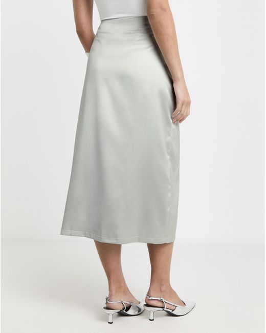 Simply Be White Premium Stretch Satin Midaxi Skirt