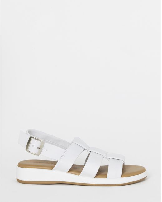 Heavenly Soles White Tubular Fisherman Sandal Ex Wide