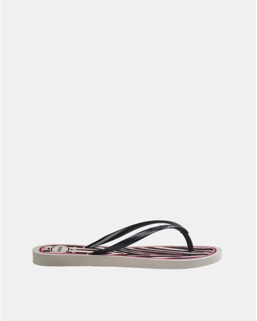 Havaianas White Slim Animal Sandals