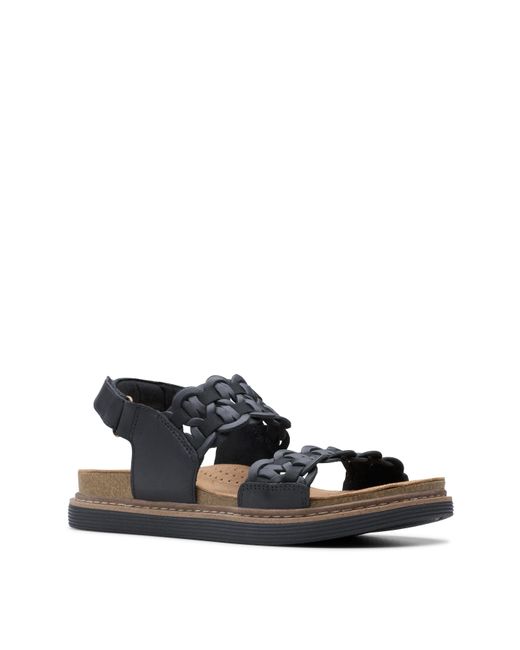 Clarks Blue Arwell Leather Sandal E Fit