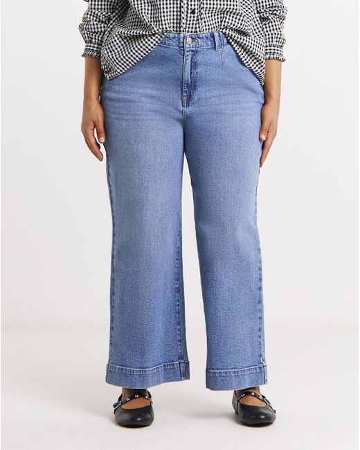 Simply Be Blue Light Wash 99/1 Crop Wide Jean
