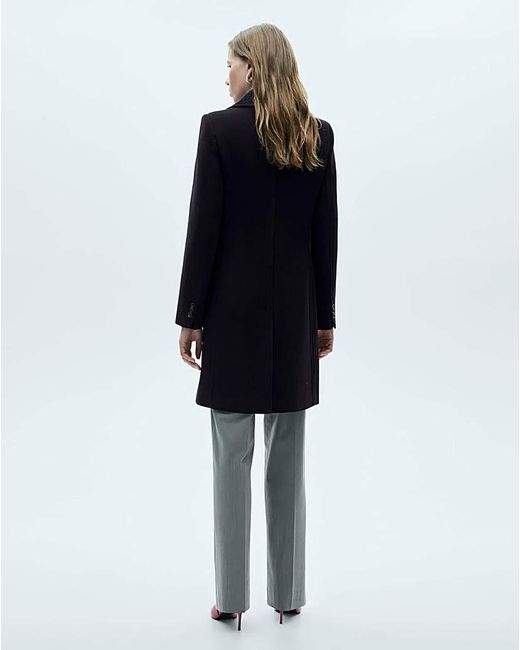 Mango Blue Double Breasted Wool Coat