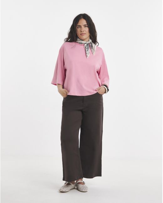 Simply Be Pink Kimono Sleeve T-Shirt