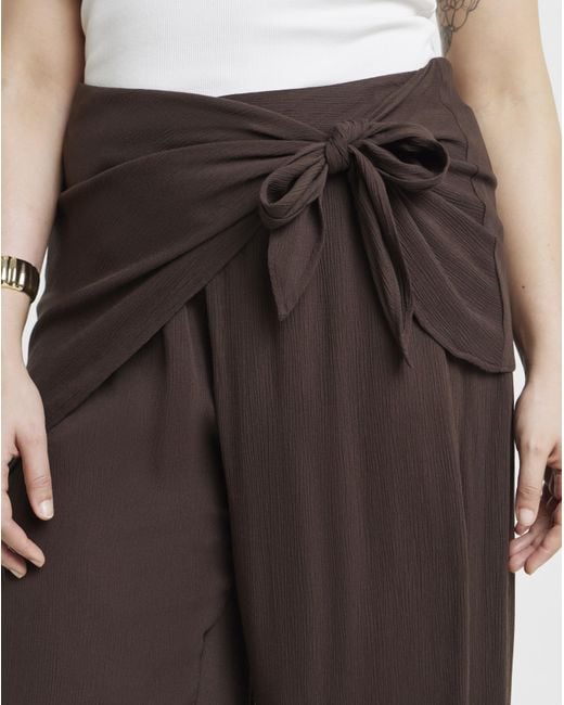 Simply Be Brown Tie Wast Trouser