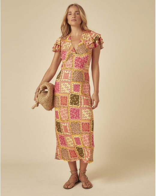 Nobody's Child Orange Layla Midi Dress