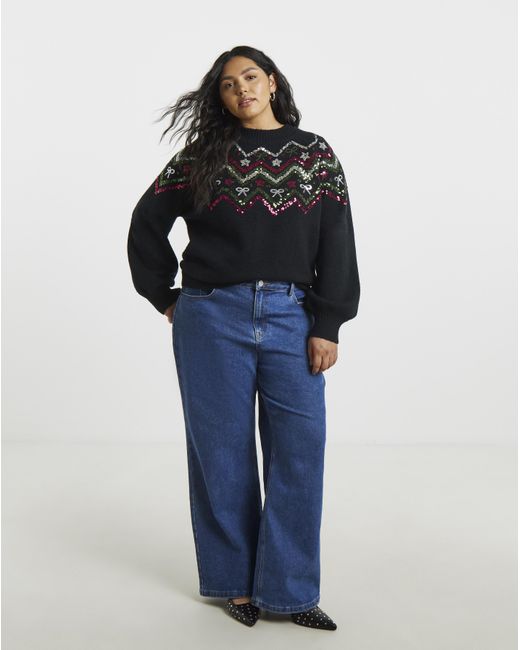 Lovedrobe Black Sequin Jumper
