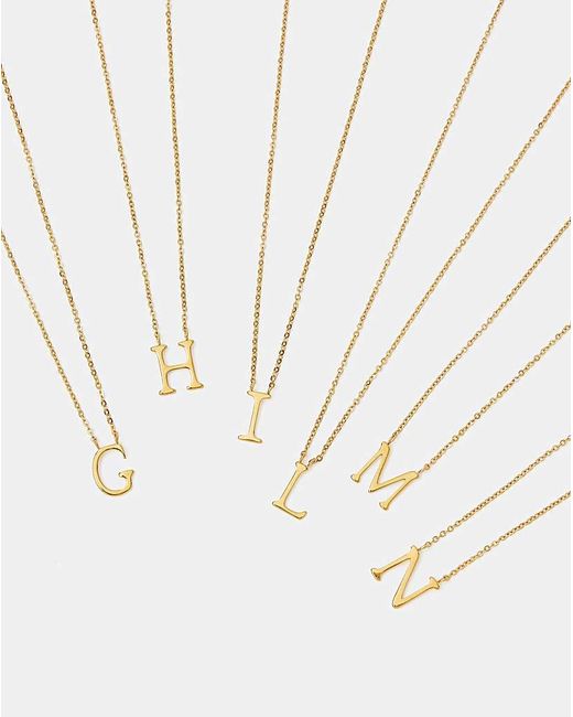 Accessorize White Ss Initial Pendant Necklace