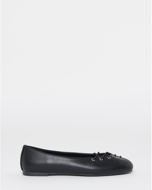 Simply Be Black Lace Front Ballerinas Wide Fit