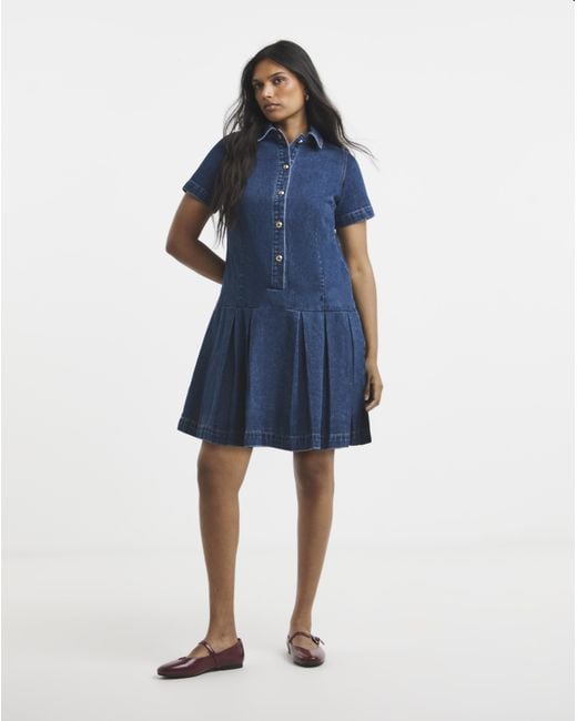 Simply Be Blue Denim Mod Dress