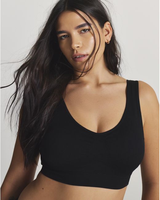 Pretty Secrets Black V Front Seamfree Comfort Bra