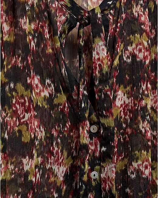 Mango Multicolor Semi- Transparent Flowy Blouse