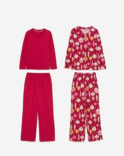 JD Williams Red Value 2 Pack Pj Set