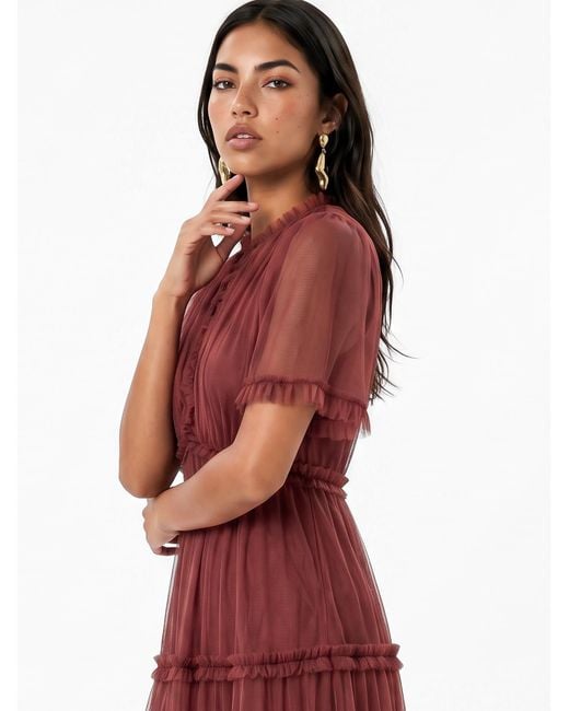 Anaya with love Red Anaya Frilled Midaxi Dress