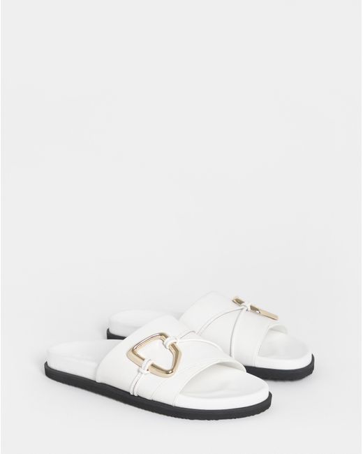JD Williams Blue Oversized Trim Mule Sandal Ex Wide