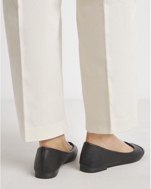JD Williams White Toe Cap Ballerina Ex Wide